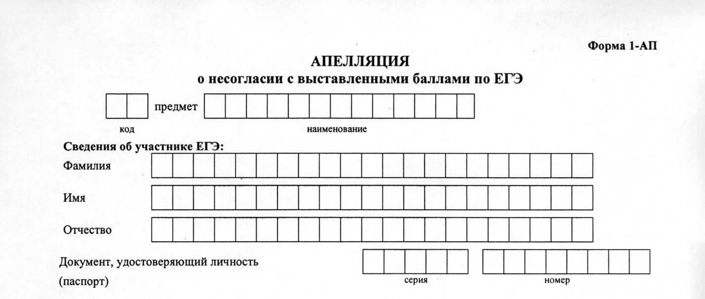 Заявление на апелляцию огэ 2024. Образец заполнения апелляции о несогласии с выставленными баллами. Форма апелляции ЕГЭ. Бланк апелляции ЕГЭ. Виды апелляций на ЕГЭ.